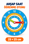 Ahşap Eğitici Saat Öğrenme Oyuncağı – Çocuklar İçin Öğretici Analog Saat ve Zaman Kavramı Öğrenme Oyunu