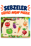 Ahşap Eğitici Sebzeler Puzzle – Sebzeleri Öğreniyorum Renkli Öğretici Ahşap Yapboz Oyuncak