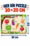 Ahşap Eğitici Sebzeler Puzzle – Sebzeleri Öğreniyorum Renkli Öğretici Ahşap Yapboz Oyuncak
