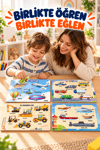 Ahşap Eğitici Taşıtlar 4’lü Puzzle Seti – Kara, Deniz, Hava Taşıtları ve İş Makineleri Sök Tak Bultak Yapboz Oyuncak