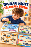 Ahşap Eğitici Taşıtlar 4’lü Puzzle Seti – Kara, Deniz, Hava Taşıtları ve İş Makineleri Sök Tak Bultak Yapboz Oyuncak