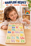 Ahşap Eğitici Türkçe Alfabe Puzzle – 29 Harf Renkli Öğretici Harfleri Öğreniyorum Ahşap Yapboz Oyuncak