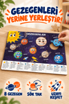 Ahşap Güneş Sistemi ve Gezegenler Eğitici Puzzle – Çocuklar İçin Solar Sistem Sök Tak Bultak Yapboz Oyuncak