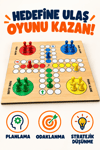 Ahşap Kızma Birader Kutu Oyunu 25x25 cm – Aile Boyu Eğlenceli Zeka ve Strateji Oyunu