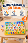 Ahşap Renkli Alfabe ve Rakamlar Eğitici Puzzle – Büyük Harfler ve Sayılar Sök Tak Bultak Yapboz Oyuncak