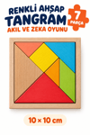 Ahşap Renkli Tangram 7 Parça – Çocuklar İçin Eğitici Akıl, Zeka, Mantık ve Strateji Oyunu