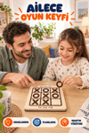 Ahşap Tic Tac Toe XOX Oyunu – Çocuklar ve Yetişkinler İçin Eğitici Akıl, Zeka ve Strateji Oyunu