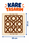 Ahşap Tic Tac Toe XOX Oyunu – Çocuklar ve Yetişkinler İçin Eğitici Akıl, Zeka ve Strateji Oyunu