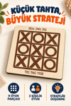 Ahşap Tic Tac Toe XOX Oyunu – Çocuklar ve Yetişkinler İçin Eğitici Akıl, Zeka ve Strateji Oyunu