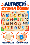 Ahşap Türkçe Alfabe 29 Harf Eğitici Sök Tak Puzzle – Alfabeyi Öğreniyorum Harf Eşleştirme Bultak Yapboz Oyuncak