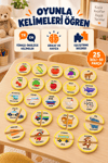 Ahşap Türkçe İngilizce Eşleştirme Oyunu – Hayvanlar, Meyveler ve Taşıtlar 2 Parçalı Eğitici Öğretici Puzzle Seti