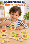 Ahşap Türkçe İngilizce Eşleştirme Oyunu – Hayvanlar, Meyveler ve Taşıtlar 2 Parçalı Eğitici Öğretici Puzzle Seti