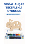 Ahşap Uğur Böceği Oyuncak Doğal El Yapımı Boyanabilir Eğitici Oyuncak+6'lı Boya Seti Hediye