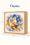 Ay Işığında Kitap Light Box – Çocuk ve Bebek Odası İçin Ahşap LED Işıklı Gece Lambası, Dekoratif Aydınlatma 25x25x10 cm