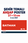 Batman	72 Dekoratif Şehir Plaka Retro Tablo MDF Ahşap Tablo Sokak Tabelası Hediyelik 27x13cm