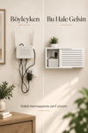 Dekoratif Modem ve Sigorta Saklama Kutusu Kablo Wifi Gizleme 40x35 Cm