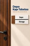 Depo Ofis Oda Kapı İsimliği Yönlendirme Tabelası Levhası 25x9cm