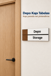 Depo Ofis Oda Kapı İsimliği Yönlendirme Tabelası Levhası 25x9cm