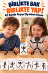 Eğitici Ahşap Hareketli Çöp Adam - Görev Kartlı Montessori Oyun Seti