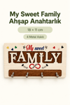 Family Home Ahşap Duvar Askılığı – Dekoratif Anahtarlık, Çantalık ve Çok Amaçlı Duvar Tipi Askılık