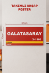 Galatasaray Yazılı Ahşap Poster Dekoratif Duvar Tablosu 13x27 Cm Poster