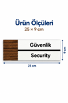 Güvenlik Ofis Oda Kapı İsimliği Yönlendirme Tabelası Levhası 25x9cm