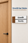 Güvenlik Ofis Oda Kapı İsimliği Yönlendirme Tabelası Levhası 25x9cm