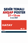 Hatay 31 Dekoratif Şehir Plaka Retro Tablo MDF Ahşap Tablo Sokak Tabelası Hediyelik 27x13cm