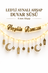 Hoş Geldin Ramazan LED Işıklı Aynalı Ahşap Duvar Süsü – 4 mm MDF Dekoratif Ramazan Ayı Duvar Dekoru