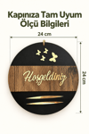 Hoş Geldiniz Yazılı Ahşap Dekoratif Kapı Süsü 24x24 cm – Ev ve Ofis İçin Şık Ahşap Kapı Dekoru