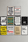 Karışık Yazılı MDF Poster Duvar Tablosu Dekoratif Ev, Salon, Ofis İslami Tablo