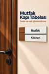 Mutfak Ofis Oda Kapı İsimliği Yönlendirme Tabelası Levhası 25x9cm