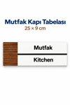Mutfak Ofis Oda Kapı İsimliği Yönlendirme Tabelası Levhası 25x9cm