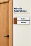 Mutfak Ofis Oda Kapı İsimliği Yönlendirme Tabelası Levhası 25x9cm