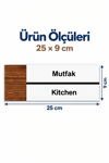 Mutfak Ofis Oda Kapı İsimliği Yönlendirme Tabelası Levhası 25x9cm