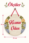 Renkli Ahşap Çocuk ve Bebek Odası Kapı Süsü 28x25 cm – Oğlumun Odası ve Kızımın Odası Yazılı Dekoratif Kapı Süsü