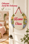 Renkli Ahşap Çocuk ve Bebek Odası Kapı Süsü 28x25 cm – Oğlumun Odası ve Kızımın Odası Yazılı Dekoratif Kapı Süsü