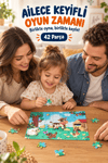 Renkli Ahşap Puzzle 42 Parça – Çocuklar İçin Eğitici Öğretici Ahşap Yapboz Oyuncak