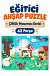 Renkli Ahşap Puzzle 42 Parça – Çocuklar İçin Eğitici Öğretici Ahşap Yapboz Oyuncak