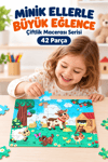Renkli Ahşap Puzzle 42 Parça – Çocuklar İçin Eğitici Öğretici Ahşap Yapboz Oyuncak