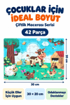 Renkli Ahşap Puzzle 42 Parça – Çocuklar İçin Eğitici Öğretici Ahşap Yapboz Oyuncak