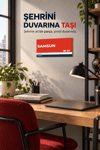Samsun 55 Dekoratif Şehir Plaka Retro Tablo MDF Ahşap Tablo Sokak Tabelası Hediyelik 27x13cm