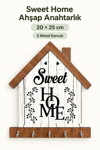 Sweet Home Ahşap Duvar Askılığı – Dekoratif Anahtarlık, Çantalık ve Çok Amaçlı Duvar Tipi Askılık