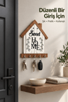 Sweet Home Ahşap Duvar Askılığı – Dekoratif Anahtarlık, Çantalık ve Çok Amaçlı Duvar Tipi Askılık