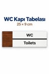 WC Ofis Oda Kapı İsimliği Yönlendirme Tabelası Levhası 25x9cm