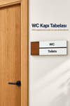 WC Ofis Oda Kapı İsimliği Yönlendirme Tabelası Levhası 25x9cm