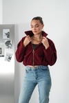 Bordo Kaşe Bomber Ceket