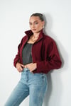 Bordo Kaşe Bomber Ceket