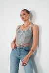 Damask Desenli Korse Büstiyer