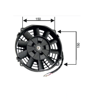 Fan Motoru 12V Üniversal Pervaneli 7INCH 190MM